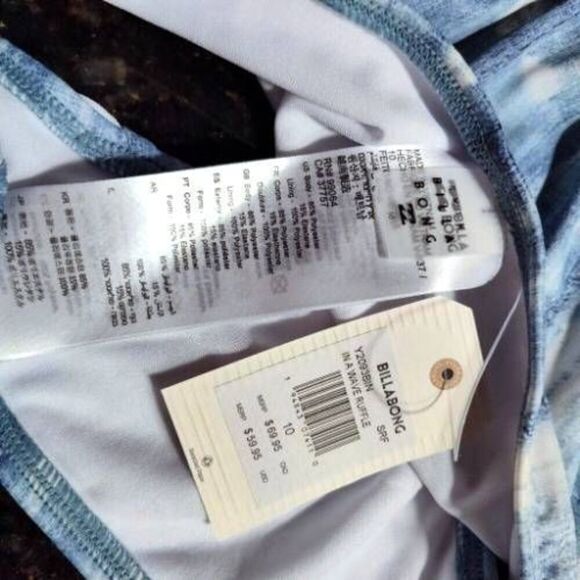 BILLABONG IN A WAVE RUFFLE BIKINI BOTTOM BLUE NWT SZ M - Picture 5 of 5